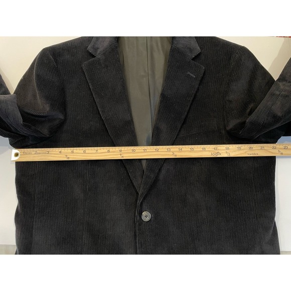 Lands' End Corduroy Blazer Men's 41L Long Jacket Sports Coat Black Cotton - Picture 6 of 9